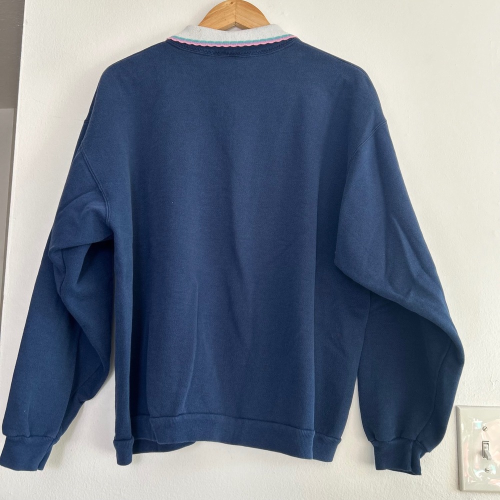 Vintage‎ 90s Morning Sun Sweatshirt Floral Butterfly Collared cottagecore - Picture 6 of 7